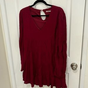 Mi Ami microdot dress burgundy XS
